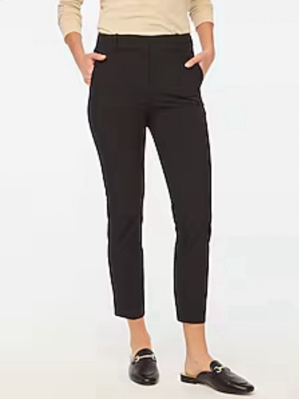 J.Crew Slim Cropped Ruby Pant in stretch twill in black